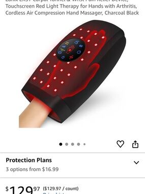 Hand Red Light Therapy hand Massager - Black